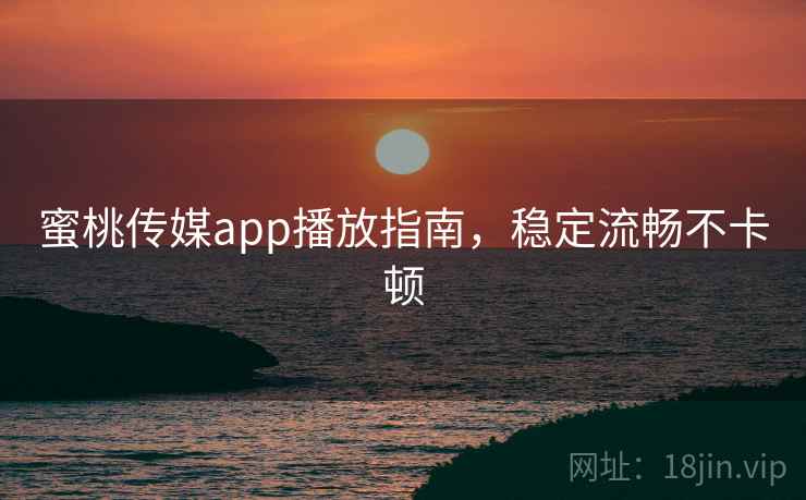 蜜桃传媒app播放指南，稳定流畅不卡顿
