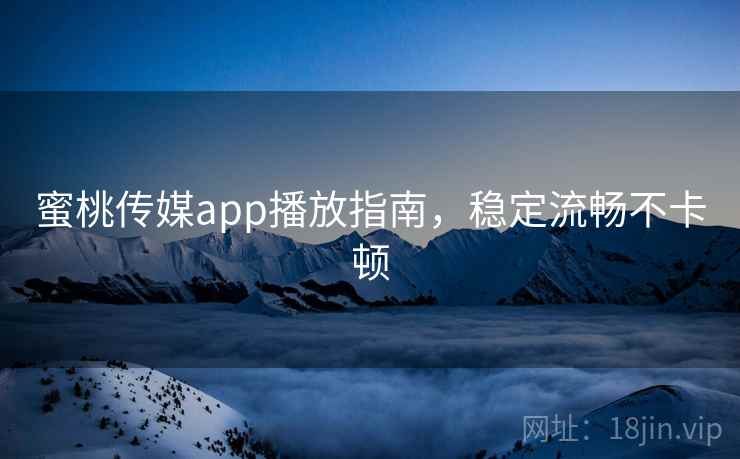 蜜桃传媒app播放指南，稳定流畅不卡顿