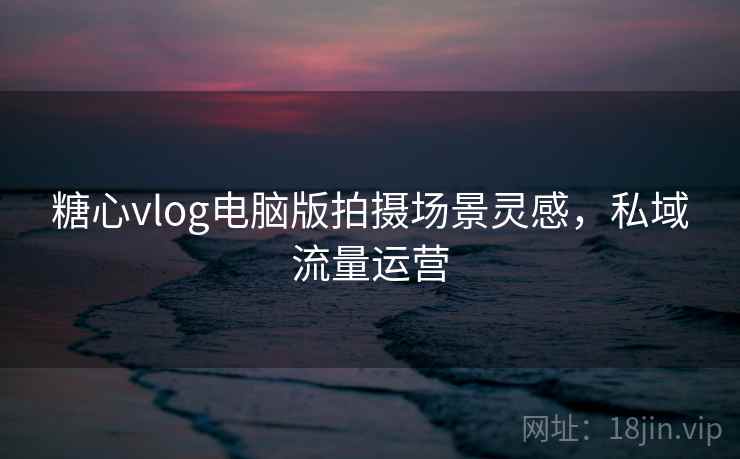 糖心vlog电脑版拍摄场景灵感，私域流量运营