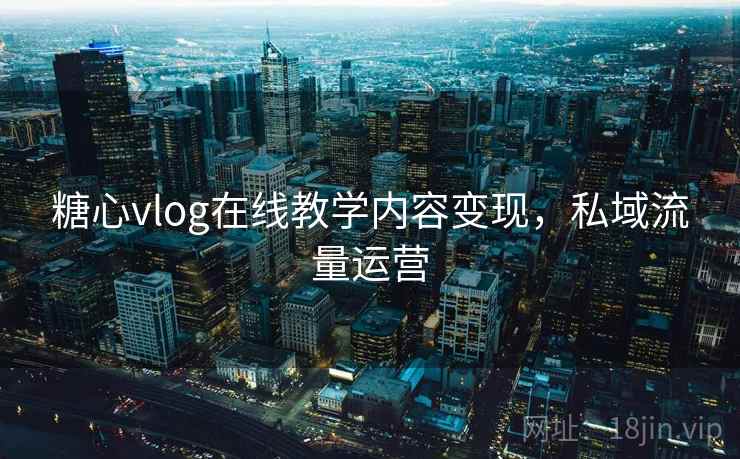 糖心vlog在线教学内容变现,私域流量运营